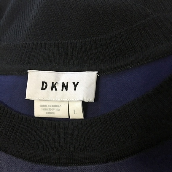 DKNY Asymmetrical Flounce Panel Top Blouse Tunic Tank Rayon Merino Wool NWOT - Picture 11 of 15